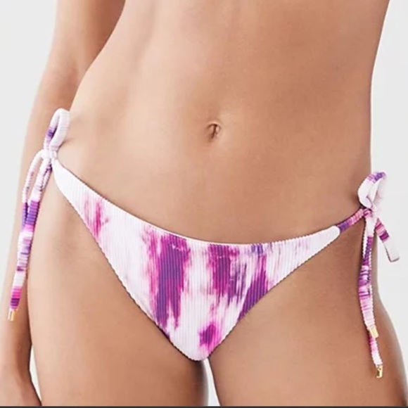 PQ Swim Anthropologie Pink Spell Tie Bikini Bottoms Size M - Picture 6 of 6